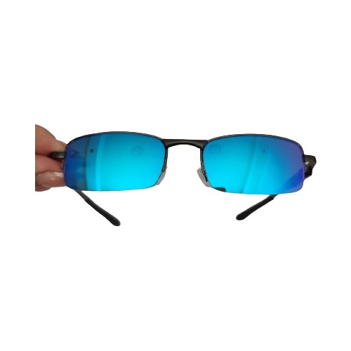 Óculos De Sol Lupa De Vilão Plasma Lente Azul Royal