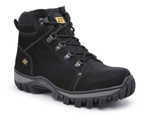 Bota Coturno Masculino Botina Motoqueiro Trail Couro Spiller