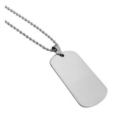 Placa Militar Acero Inoxidable Unisex Collar Cadena Bola