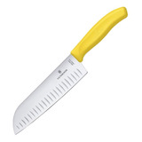 Cuchillo Santoku Victorinox 6.8526.17l8b De 17 Cm. Amarillo