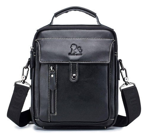 Bolso De Hombro For Hombre, Bolso De Cuero, Bolso Cuadrado De Piel De Vaca Con Cabeza Vertical, Bolso Mensajero