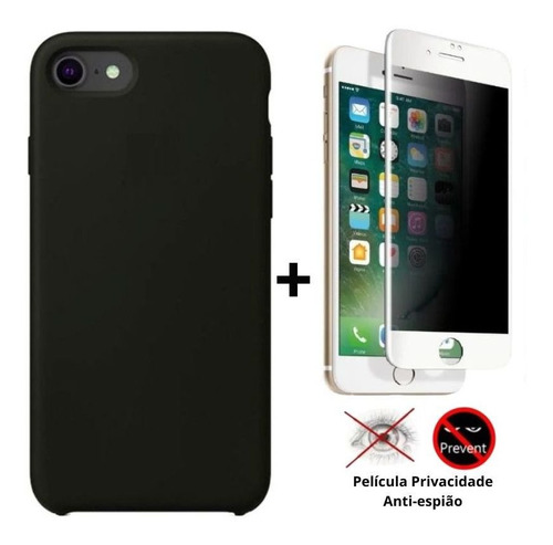 Capa Capinha + Pelíc. Privacidade 3d Compatível iPhone 7 / 8