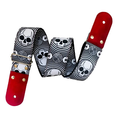 Kidam Tahalí Tali Para Guitarra Bajo Docerola Correa Skully Red Color Rojo Calavera Red | Envío gratis