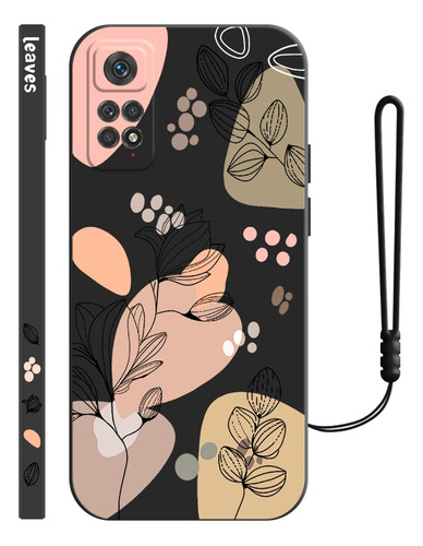 Funda Para Xiaomi De Silicona De Planta Abstracta + Correas