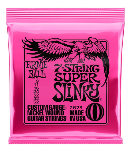 Cuerdas Guitarra Eléctrica De 7 Super Slinky Ernie Ball 9-52