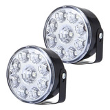 Faros Lamparas Auxiliares Led Drl Redondos 12v 9 Leds 7cm