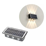 Aplique Solar Bidireccional Impermeable 6leds Luz Calido