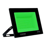 Refletor Led 100w Verde Prova Dagua Luminária Holofote