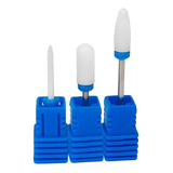 Set 3 Fresas Ceramica Medianas Torno Manicuria Jessamy T12