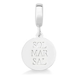 Berloque Medalha Sol, Mar E Sal Prata 925