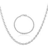 Set Cadena + Pulsera Torbillon Chapado Plata 925 4mm Collar