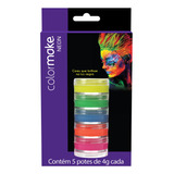 Cartela Tinta Cremosa Neon Colormake C/ 5 Cores 