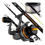 Combo Pejerrey Waterdog Reel Spinit Con Ruleman Tanza