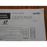 Manual Do Laser Disc Pioneer Cld-d503