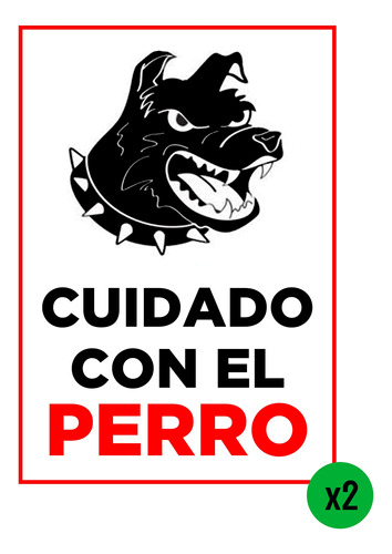 Cartel Seguridad Industrial Cuidado Con El Perro 22x26 Cm