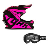 Capacete Trilha Motocross Infantil Tork Criança + Óculos 788