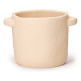 Cachepot Vaso Decorativo Arranjo Mesa Planta Cacto Suculenta Cor Nude Liso Com Alça