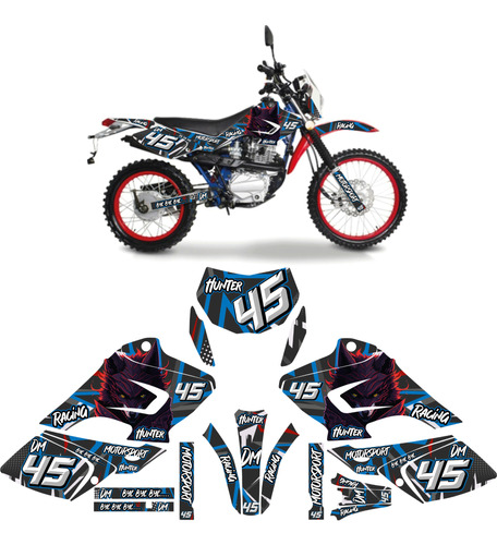 Kit De Graficos Dm 125 Full Body Hunter 45 Aul