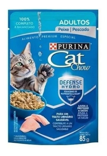 24 Sobres Cat Chow 85g Alimento Para Gato Sabor: Pescado Msi