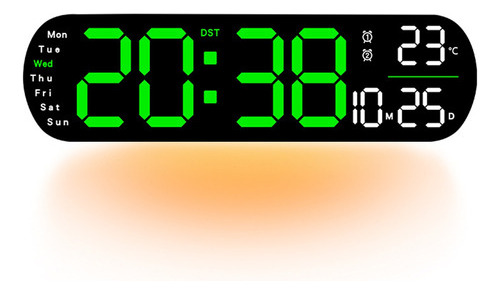 Novo Relógio De Parede Digital Com Luzes Ambiente De 9 Cores