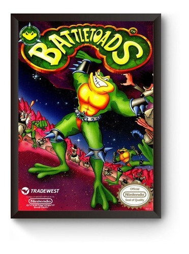 Quadro A4 Capa Battletoads Nintendinho Poster Moldurado