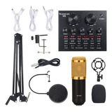 Kit De Micrófono Bm800 Con Tarjeta De Sonido V8 Professional