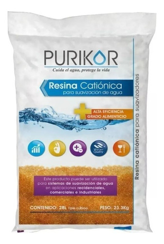 Resina Cationica Purikor Para Suavizador De Agua 22.6kg 1ft3