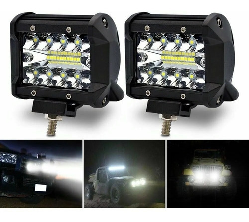 Par De Faros Reflector Auxiliar Led 60w Spot Luz Blanca Jeep