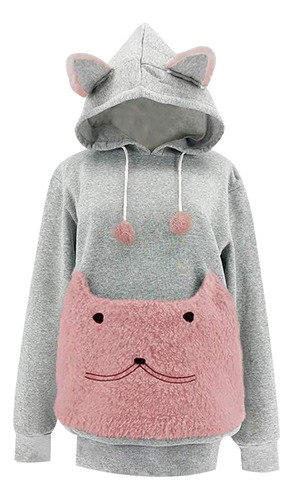 Mascota Con Capucha Sudadera Gato Perro Portador L Rosa