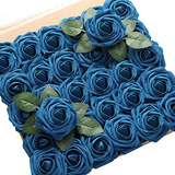 60 Rosas Artificiales De Aspecto Real - Azul Marino 