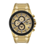 Relógio Orient Masculino Dourado Neo Sports Cronógrafo Luxo Cor Do Bisel Preto