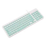 Wekity Teclado Alámbrico Usb Mini Silencioso Lindo Verde