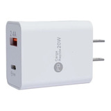 Cargador Turbo Doble Usb Y Tipo C Con Cable 18w 2.4a - T3417 Color Blanco