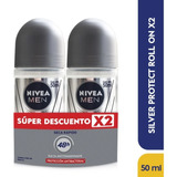 Desodorante Nivea Roll On Hombre 50 Ml X2 Black Y White
