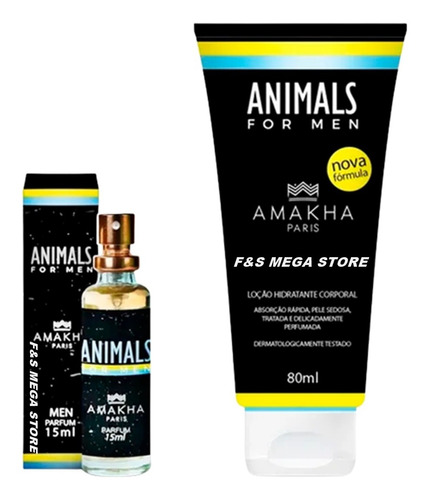 Kit Presente Masculino Perfume Hidratante Animals Amakha