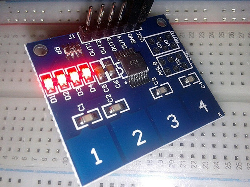 Sensor Capacitivo 4 Canales Ttp226 Arduino Touch Unoelectro