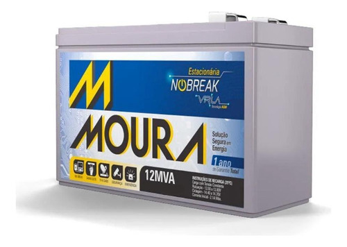 Bateria Selada Nobreak Alarme  Moura Estacionaria 12v 9a