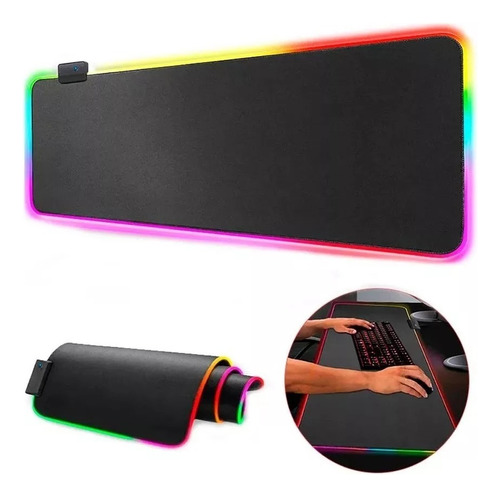 Mouse Pad Rgb Gamer Usb 80x30x0.4 Cm Retroiluminado