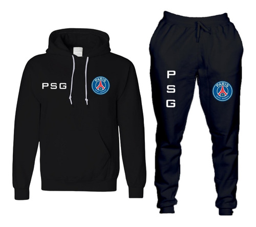 Conjunto Moletom Blusa E Calça Psg Adulto Futebol Blusão