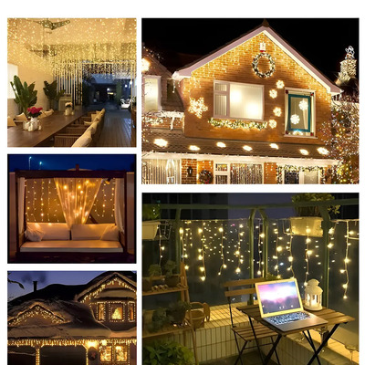 Luces Navideñas Cascada 500 LED Cálida Navicolors 10m Cable Transparente | Meses sin interés