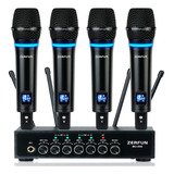 Sistema De Microfono Inalambrico Uhf De 4 Canales Zerfun ...