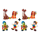 Miniatura Disney Pinóquio E Grilo/dama E Vagabundo - 4 Kits