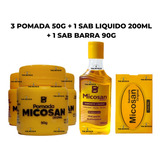 Kit Micosan 3 Pomada 50g + Sabonete Líquido + Sab Barra 90g