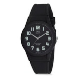 Reloj Q&q Qyq Vq50j004y Deportivo Silicona Hombre + Estuche Color De La Correa Negro