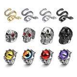 12 Anillos Góticos Punk Para Hombres Y Mujeres, Plata,...