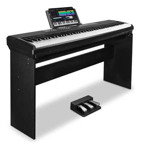 Strich Teclado Ponderado De 88 Teclas Con Soporte Y Pedal De