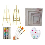 Set De 8 Pcs De Arte Acrílico Kit Para Pintar Atril Bastidor