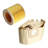 Combo Bolsas Y Filtro Compatible Aspiradora Karcher Wd3