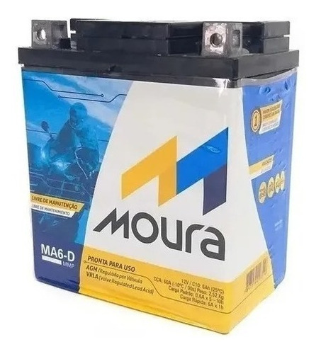 Moura Bateria De Moto Honda Cb300  6ah Original