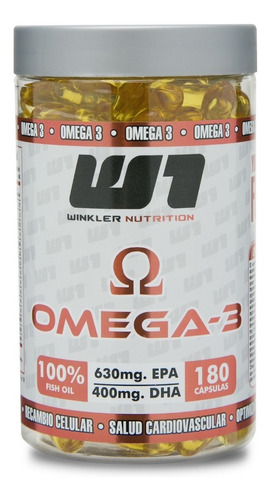 Omega 3 180 Caps. Winkler Nutrition Sabor Cápsulas Blandas